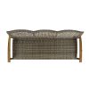 HAMPTON WOOD + WICKER 3 SEATER