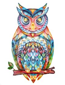 Quilted Paper Painting Creative Handmade Crafts (Option: Owl-Basic)